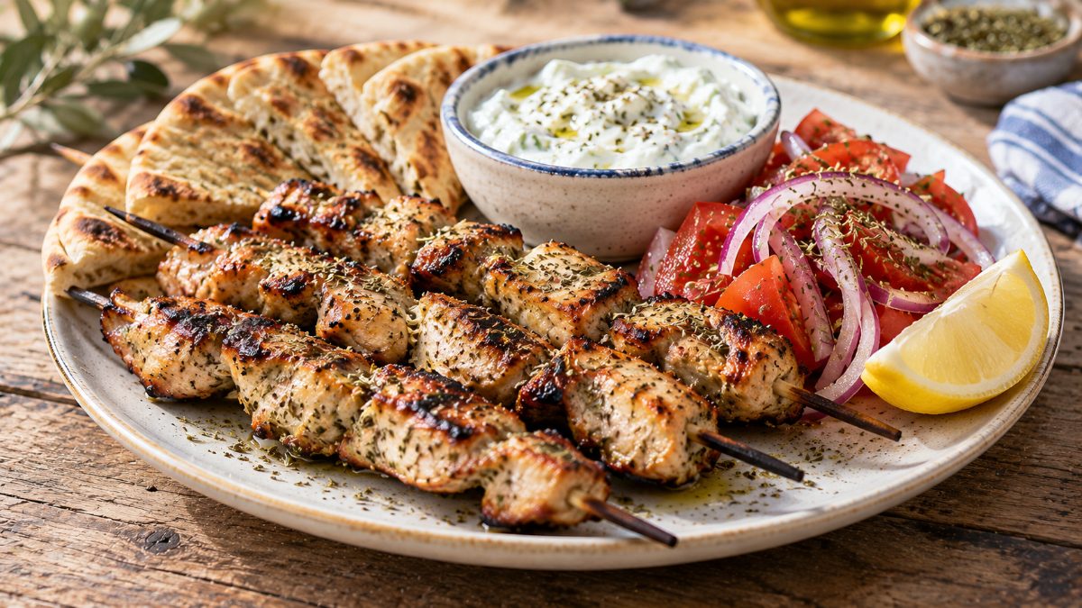 Greek Chicken Souvlaki Recipe (Easy Lemon Garlic Skewers)